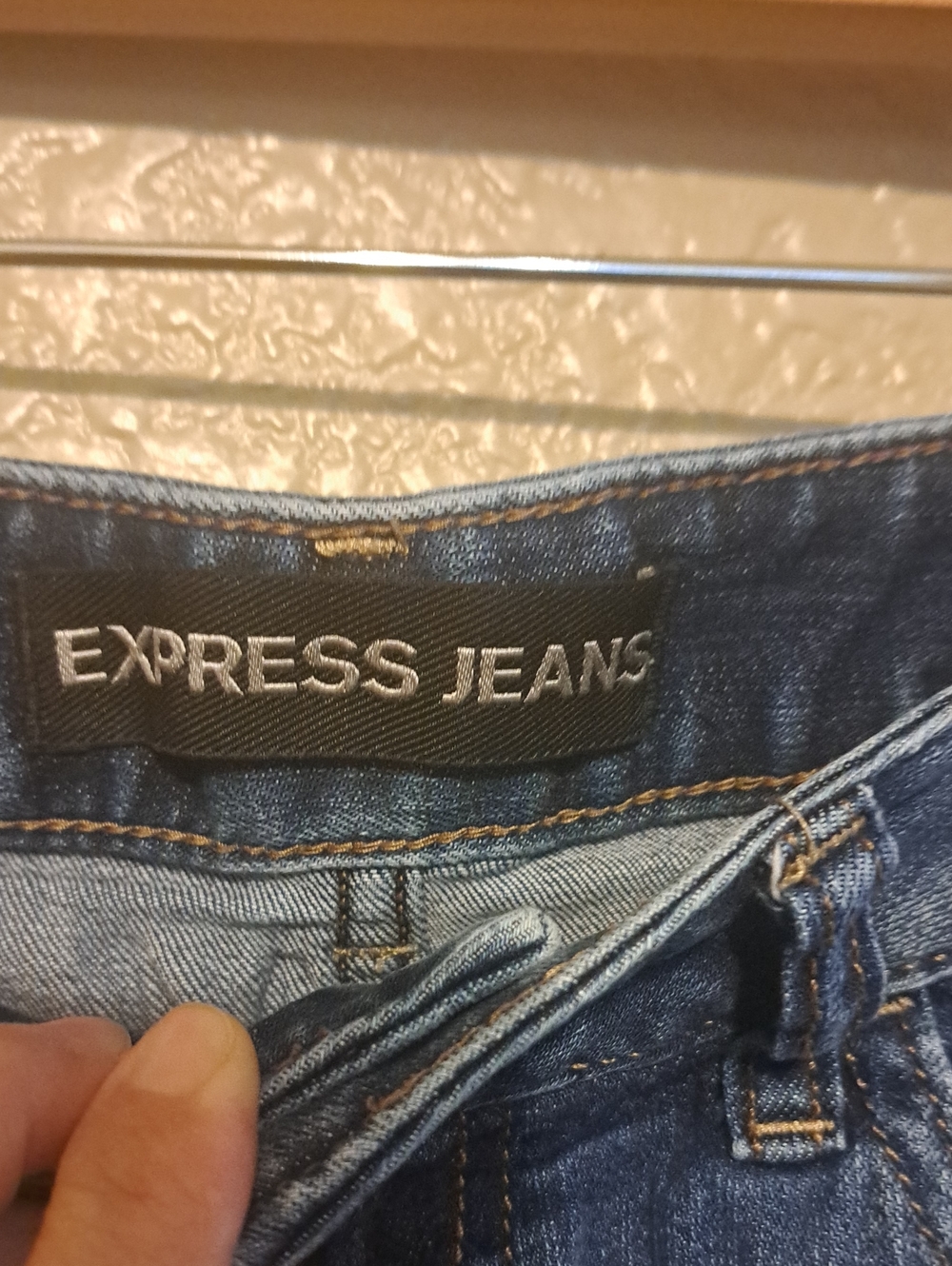 Express Dark Blue Denim Rolled Hem Shorts - Picture 3 of 10